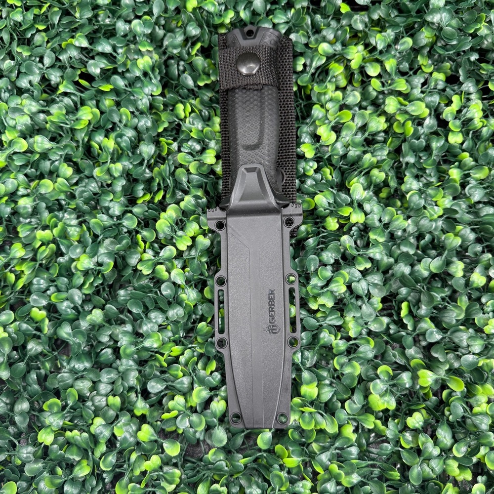 Gerber StrongArm Fixed Blade Knife Black Plain Edge 420HC Steel USA Made 08725 - Picture 5 of 11